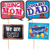 SYGA All Occasion Indian Family Photo Booth Party Props Craft Item for Wedding, Baby Shower, Birthday Multi Color (Set of 41, Large)